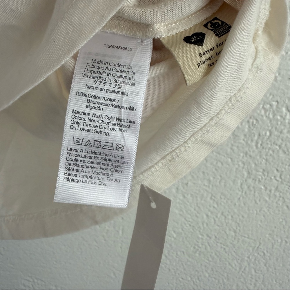 Madewell Women’s Small Softfade Cotton Crop Tee White Offwhite NWT - Picture 5 of 7